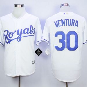 Royals #30 Yordano Ventura White New Cool Base Stitched Jersey