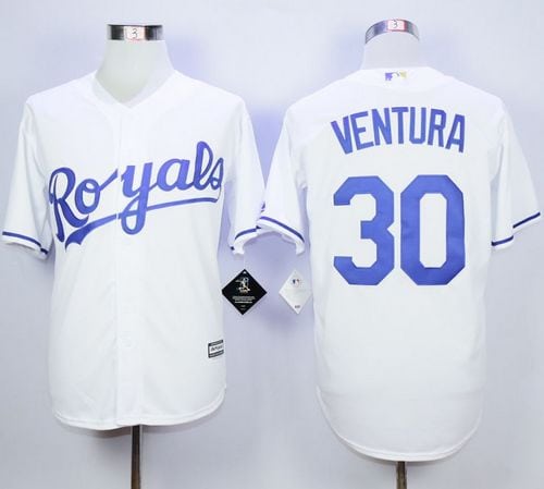 Royals #30 Yordano Ventura White New Cool Base Stitched Jersey