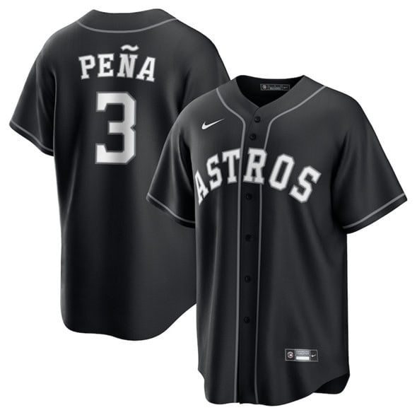 Houston Astros #3 Jeremy Pena Black Lights Out Limited Stitched Jersey