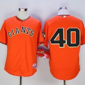 Giants #40 Madison Bumgarner Orange Old Style "Giants" Stitched Jersey