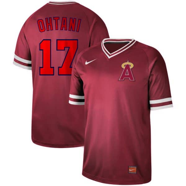 Los Angeles Angels #17 Shohei Ohtani Red Cooperstown Collection Legend Stitched Jersey