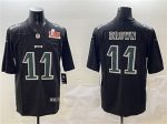 Philadelphia Eagles #11 A. J. Brown Black 2025 Super Bowl LIX Patch Fashion Vapor Untouchable Limited Stitched Jersey