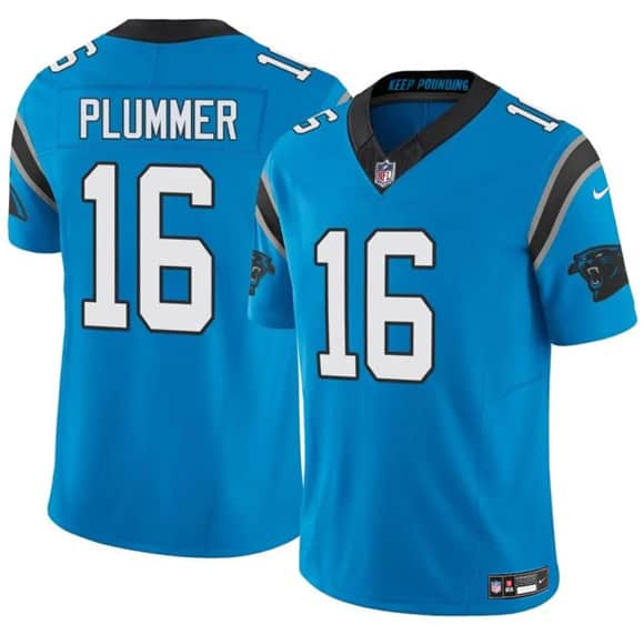 Carolina Panthers #16 Jack Plummer Blue 2024 F.U.S.E. Vapor Limited Football Stitched Jersey
