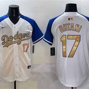 Los Angeles Dodgers #17 Shohei Ohtani White Royal Gold 2024 World Series Champions Vapor Limited Stitched Jersey