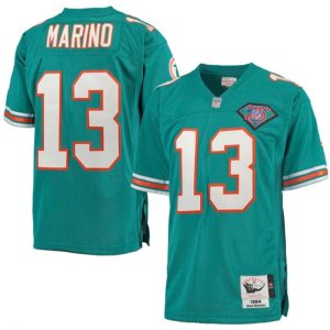 Miami Dolphins Custom Mitchell Ness Aqua Throwback Stitched Jersey