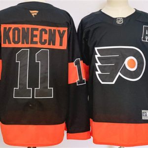 Philadelphia Flyers #11 Travis Konecny Black 2024 Stitched Jersey