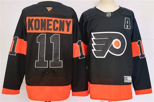 Philadelphia Flyers #11 Travis Konecny Black 2024 Stitched Jersey