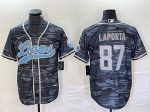 Detroit Lions #87 Sam LaPorta Gray Camo Cool Base Stitched Jersey