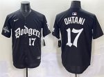 Los Angeles Dodgers #17 Shohei Ohtani Black 2025 LA Gothic Style With 2024 World Series Champions Patch Vapor Premier Limited Stitched Jersey