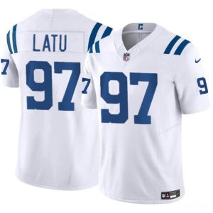 Indianapolis Colts #97 Laiatu Latu White 2024 Draft F.U.S.E. Vapor Limited Stitched Jersey