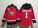 San Francisco 49ers #1 Deebo Samuel Sr Red Black Ageless Must-Have Lace-Up Pullover Hoodie