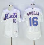 Mets #16 Dwight Gooden White(Blue Strip) Flexbase Authentic Collection Stitched Jersey