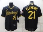Pittsburgh Pirates #21 Roberto Clemente Black Cool Base Stitched Jersey