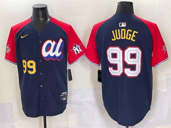 American League #99 Aaron Judge Navy Red Alternate 2025 All-Star Edition Limited Stitched Jersey