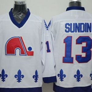 Nordiques #13 Mats Sundin White CCM Throwback Stitched Jersey