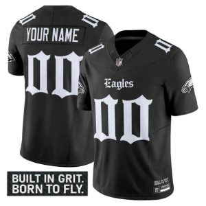 Philadelphia Eagles Custom Black 2025 F.U.S.E. 'Gothic Philly Edition' Vapor Limited V2 Stitched Jersey