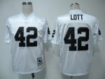 Mitchell Ness Raiders #42 Lott White Stitched Throwback Jersey