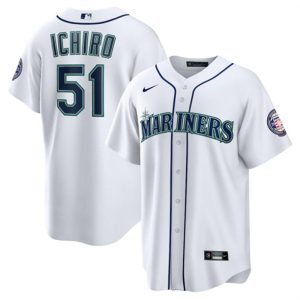 Seattle Mariners #51 Ichiro Suzuki White Cool Base Stitched Jersey