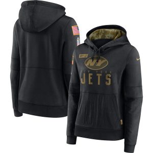 New York Jets 2020 Black Salute To Service Sideline Performance Pullover NFL Hoodie (Run Small)