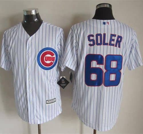 Cubs #68 Jorge Soler White Strip New Cool Base Stitched Jersey