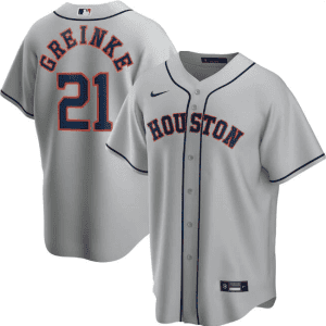 Houston Astros Grey #21 Zack Greinke Cool Base Stitched Jersey