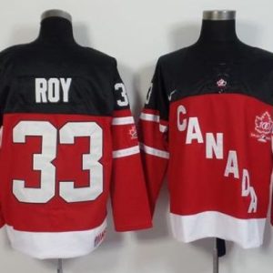 Olympic CA. #33 Patrick Roy Red 100th Anniversary Stitched Jersey