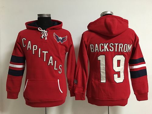 Washington Capitals #19 Nicklas Backstrom Red Old Time Heidi Hoodie NHL Hoodie