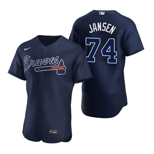 Atlanta Braves #74 Kenley Jansen Navy Flex Base Stitched Baseball Jersey