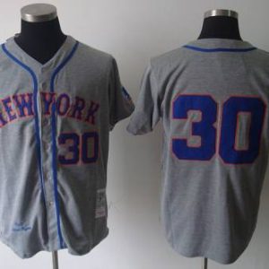 Mitchell And Ness 1969 Mets #30 Nolan Ryan Grey Stitched Jersey