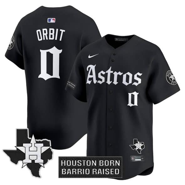 Houston Astros #0 Orbit Black 'Gothic Edition' Vapor Limited Stitched Jersey