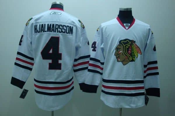 Blackhawks #4 Nikals Hjalmarsson Stitched White Jersey