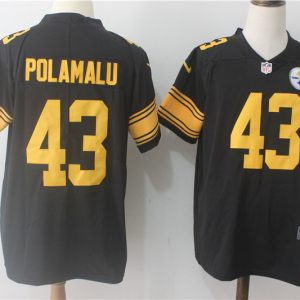 Pittsburgh Steelers #43 Troy Polamalu Black Limited Rush Stitched Nike Jersey