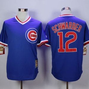 Cubs #12 Kyle Schwarber Blue Cooperstown Stitched Jersey