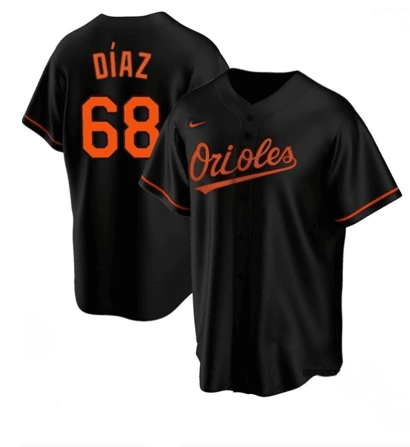 Baltimore Orioles #68 Lewin D¨ªaz Black Cool Base Stitched Jersey