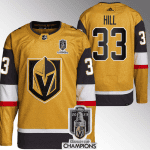 Vegas Golden Knights #33 Adin Hill Gold 2023 Stanley Cup Champions Stitched Jersey