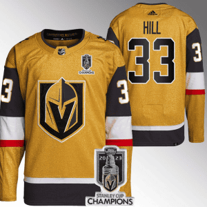 Vegas Golden Knights #33 Adin Hill Gold 2023 Stanley Cup Champions Stitched Jersey