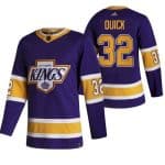 Los Angeles Kings #32 Jonathan Quick Purple 2020-21 Reverse Retro Stitched Jersey