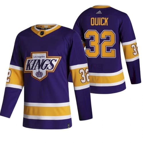 Los Angeles Kings #32 Jonathan Quick Purple 2020-21 Reverse Retro Stitched Jersey