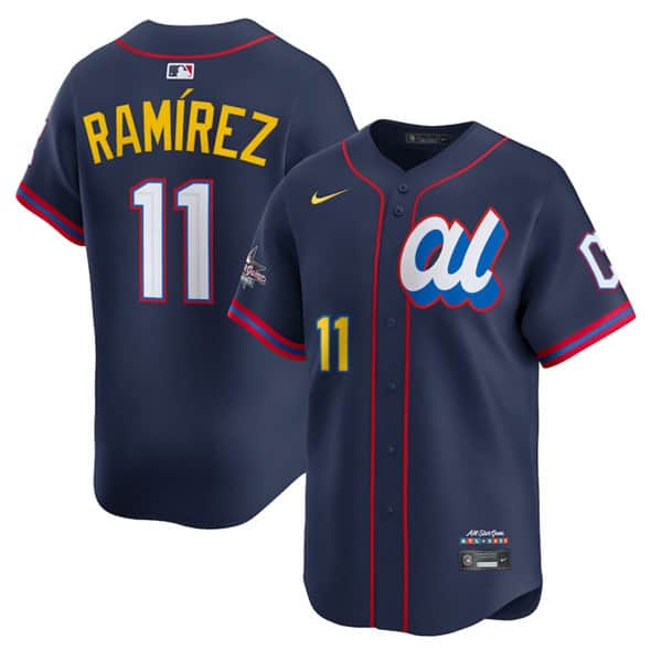 American League #11 Jos¨¦ Ram¨ªrez Navy 2025 All-Star Edition Limited Stitched Jersey