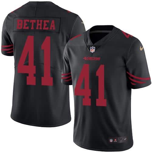 49ers #41 Antoine Bethea Black Stitched Limited Rush Nike Jersey