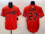 Houston Astros #27 Jose Altuve Orange 2025 City Connect With Texas Patch Limited Stitched Jersey