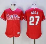 Phillies #27 Aaron Nola Red Flexbase Authentic Collection Stitched Jersey