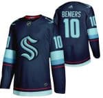 Seattle Kraken #10 Matty Beniers Navy Stitched Jersey