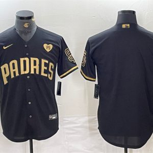 San Diego Padres Blank Black Gold With Patch Cool Base Stitched Jersey