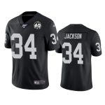 Raiders #34 Bo Jackson Black Black 60th Anniversary Vapor Stitched 100th Season Jersey