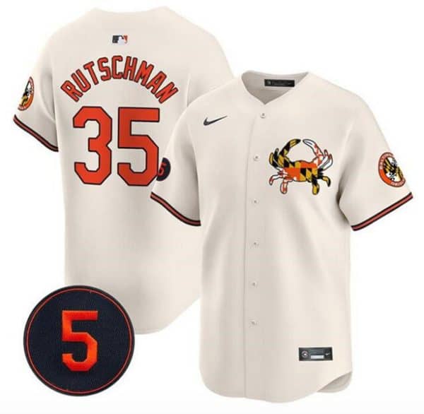 Baltimore Orioles #35 Adley Rutschman Cream With Patch Vapor Premier Limited Stitched Jersey