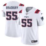 New England Patriots #55 Garrett Bradbury White 2025 Vapor Limited Stitched Jersey
