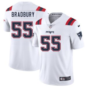 New England Patriots #55 Garrett Bradbury White 2025 Vapor Limited Stitched Jersey
