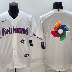 Dominican Republic 2023 White World Big Logo Classic Stitched Jersey