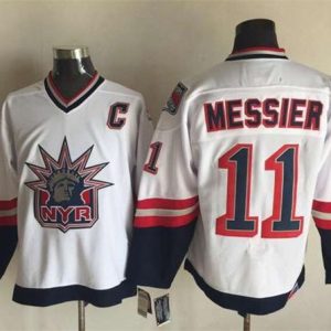 Rangers #11 Mark Messier White CCM Statue Of Liberty Stitched Jersey